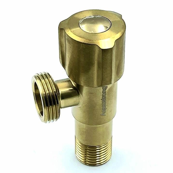 Крани приладові, радіаторні серії CHROME AQUASTRONG D5 Gold Кран кутовий приладовий 1/2х 3/4 D519