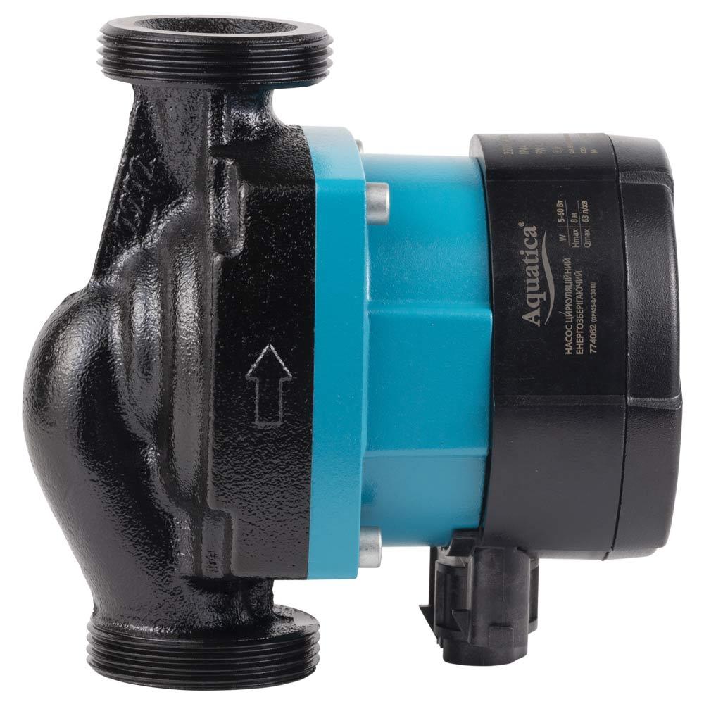 ЦИРКУЛЯЦІЙНІ НАСОСИ AQUATICA GPA25-8/130 III Насос циркуляційний енергозберігаючий 5-60Вт Hmax 8м Qmax 63л/хв Ø1½ 130мм + гайки Ø1 774062