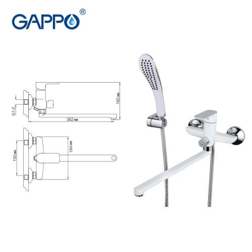 Змішувачі для ванної GAPPO G2248 (NOAR) Змішувач для ванни (білий хром)