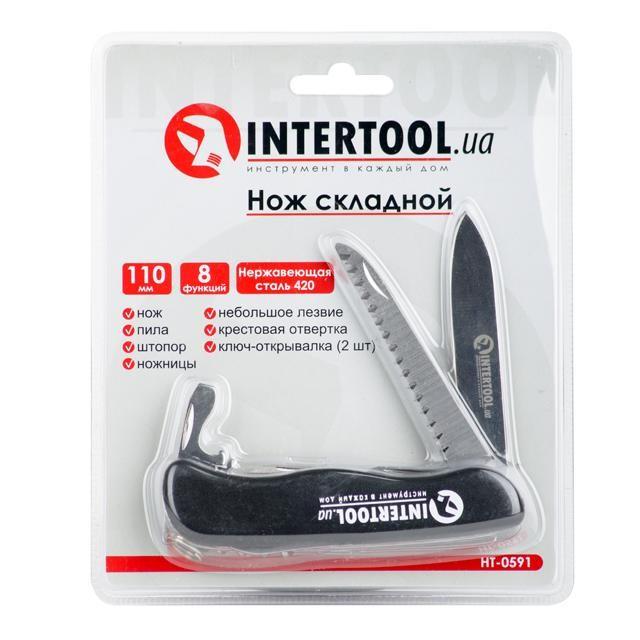 Ножі складні INTERTOOL Многофункциональный складной нож 8 в 1 HT-0591
