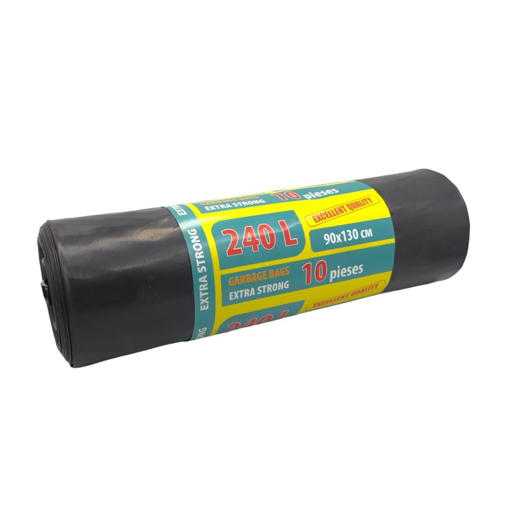 Пакеты для мусора  Пакети для сміття 240L 90*130см. EXTRA STRONG (уп/10шт.)