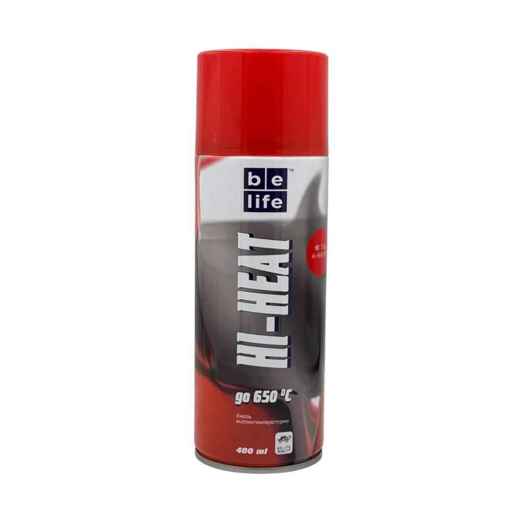 Фарба аерозольна BeLife Hi-Heart Paint Фарба аерозольна жаростійка 650°C №1106 (червона) 400 мл.