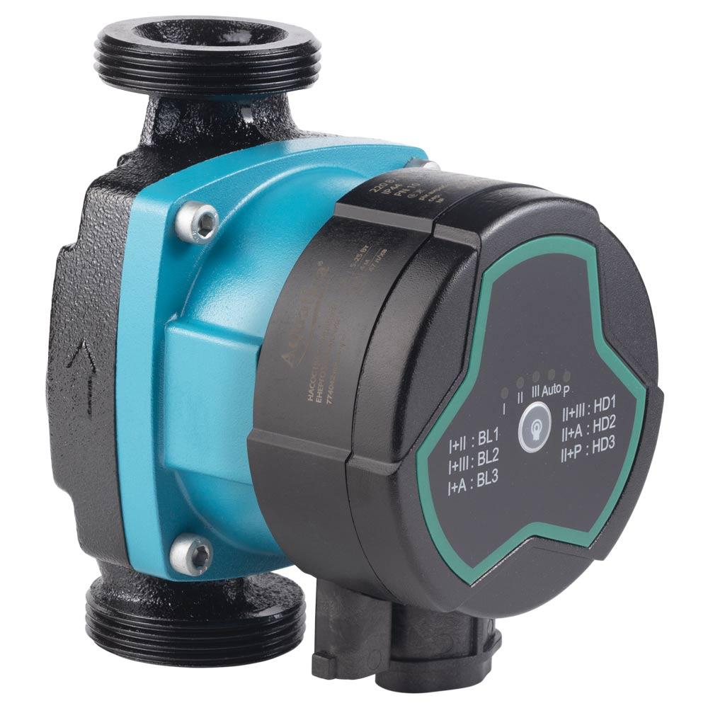 ЦИРКУЛЯЦІЙНІ НАСОСИ AQUATICA GPA25-4/130 III Насос циркуляційний енергозберігаючий 5-25Вт Hmax 4м Qmax 47л/хв Ø1½ 130мм + гайки Ø1 774042