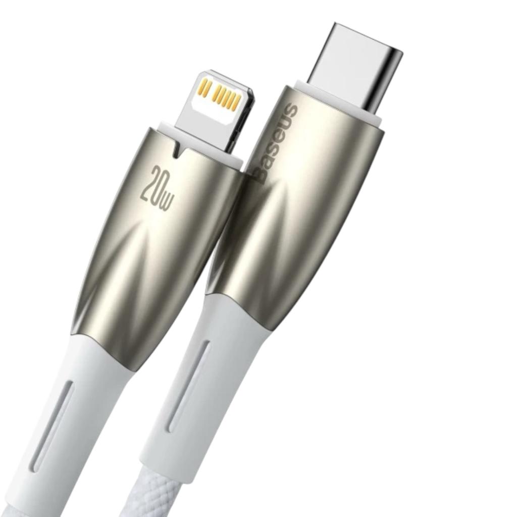 Кабелі та адаптери Baseus Кабель Glimmer Series Fast Charging Data Cable Type-C to iP 20W 1m. White CADH000002