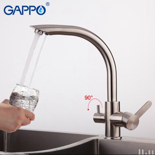 Смесители для кухни GAPPO G4399 (SUTENRESU-KO) Смеситель для кухни под фильтр  из нерж. стали