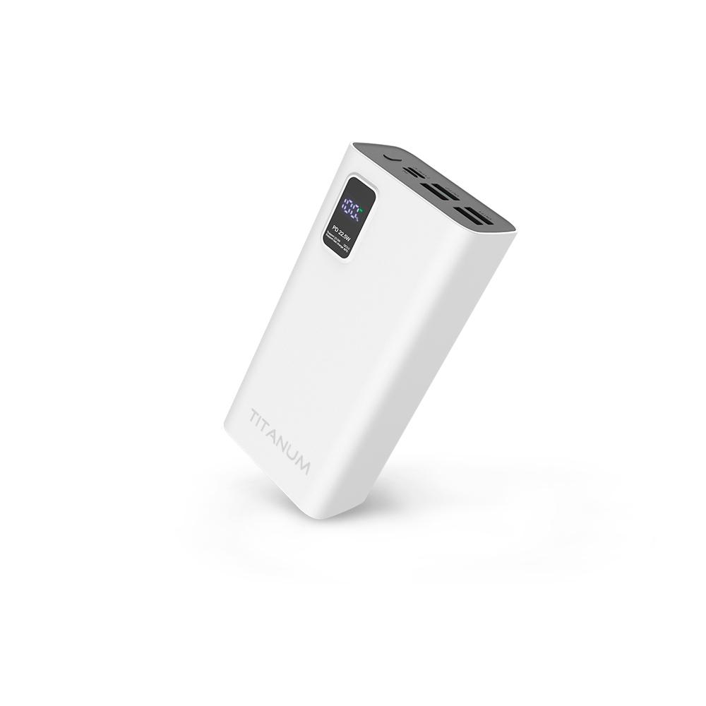 Повербанки (POWER BANK) TITANUM Power bank 30000mAh  TPB-728S 22.5W QC+PD White