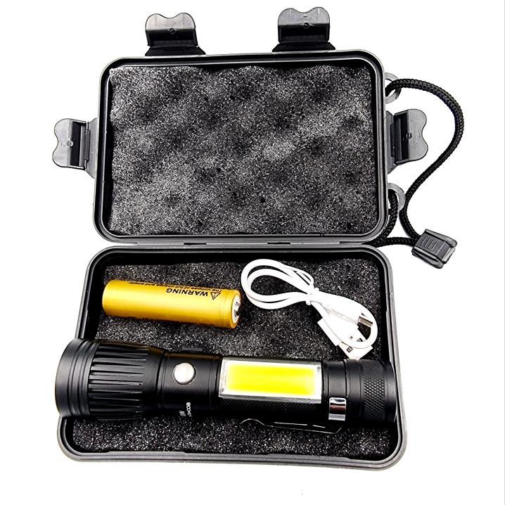 Фонари ручные X-Balog Фонарь ручной, micro USB, 1*18650 BL-2545-T6+COB