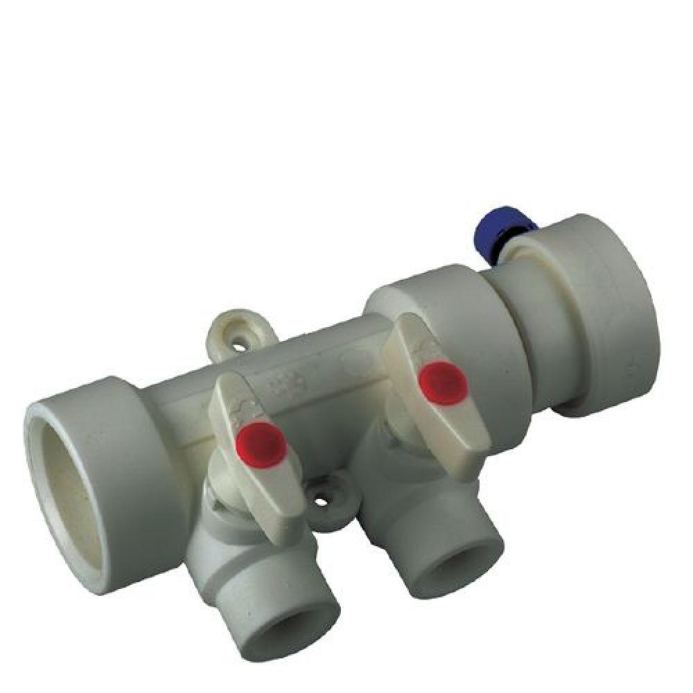 PPR Фитинги KOER K0169.PRO PPR Коллектор 2-way с шаровыми кранами Ø40xØ20