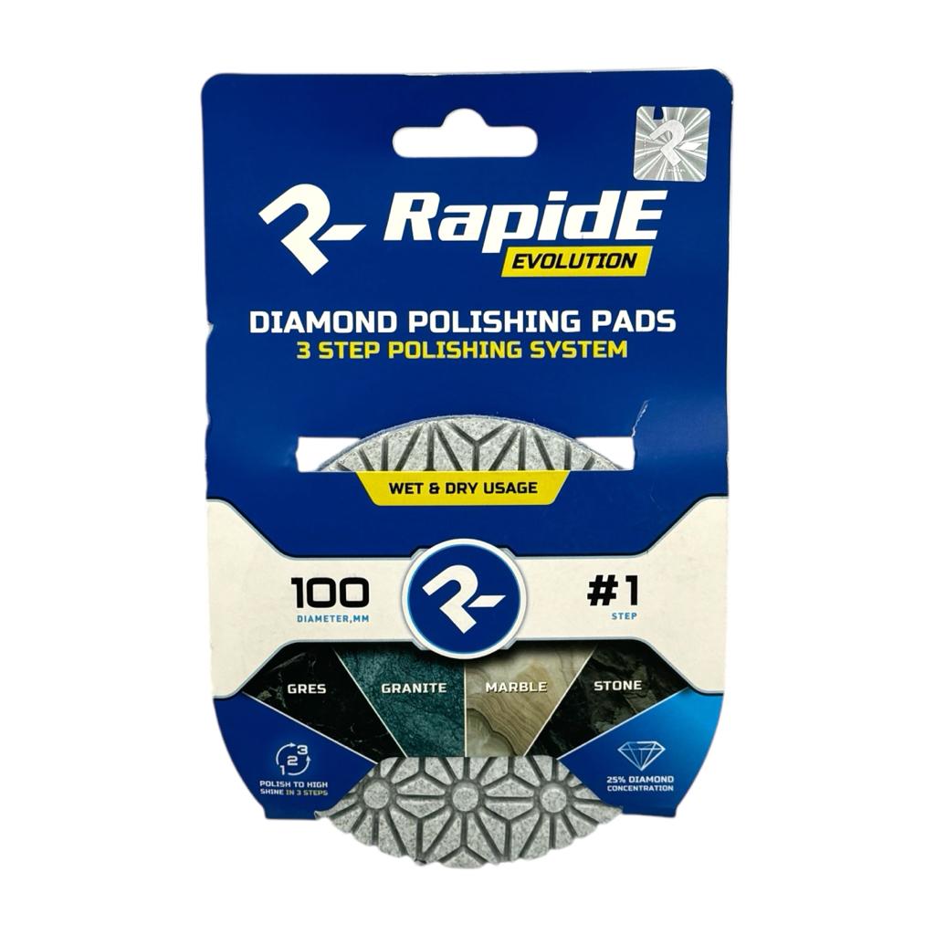 Круги шліфувальні для плитки RAPIDE Evolution Круг шліфувальний для плитки трьохступінчастий (черепашка) Ø100мм. #1 (P30; P60; P120)