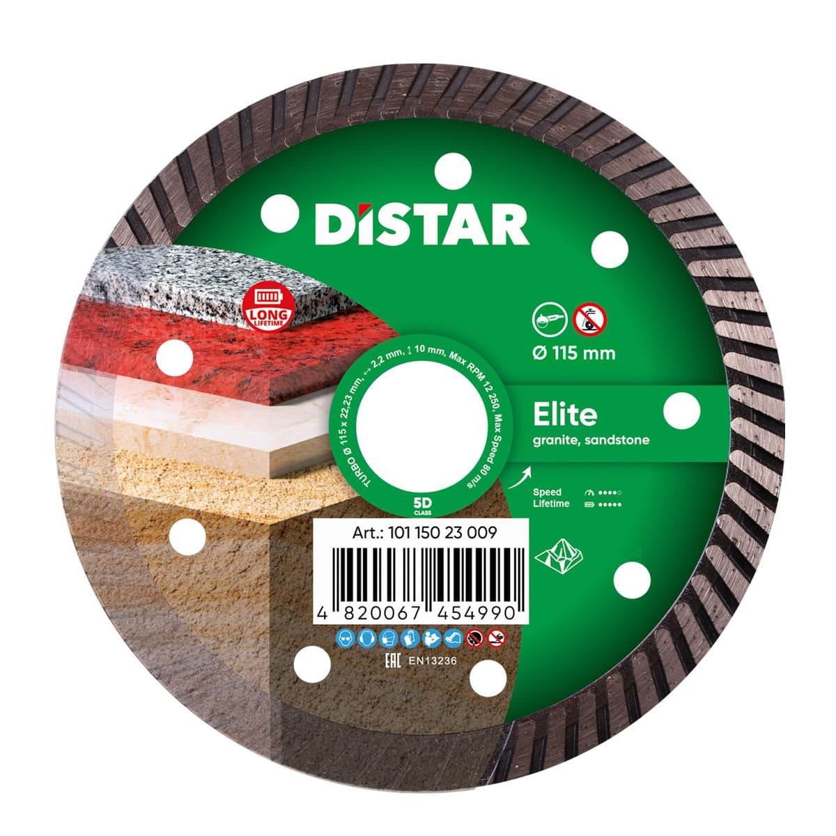 Диски алмазні DISTAR TURBO ELITE Диск алмазний 115x2,2x8x22,23мм. 10115023009
