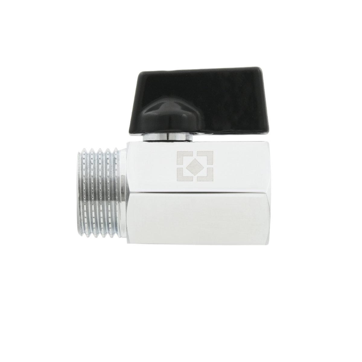 Краны серии MINI Raftec Кран шаровой МИНИ 1/2 ВЗ хром, черная полубабочка RVHSM01