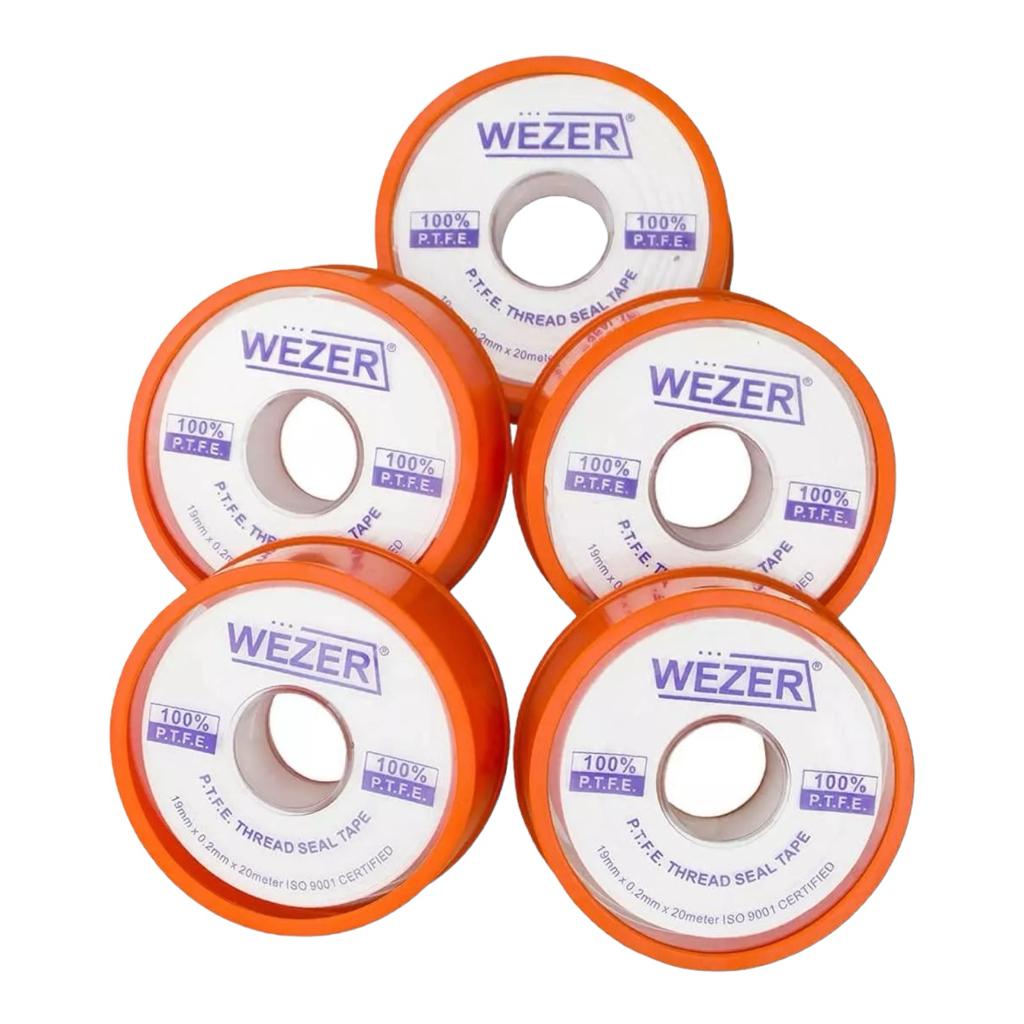Уплотнительные материалы  WEZER Фум-лента (белая) 19 мм*0,2 мм*20 м