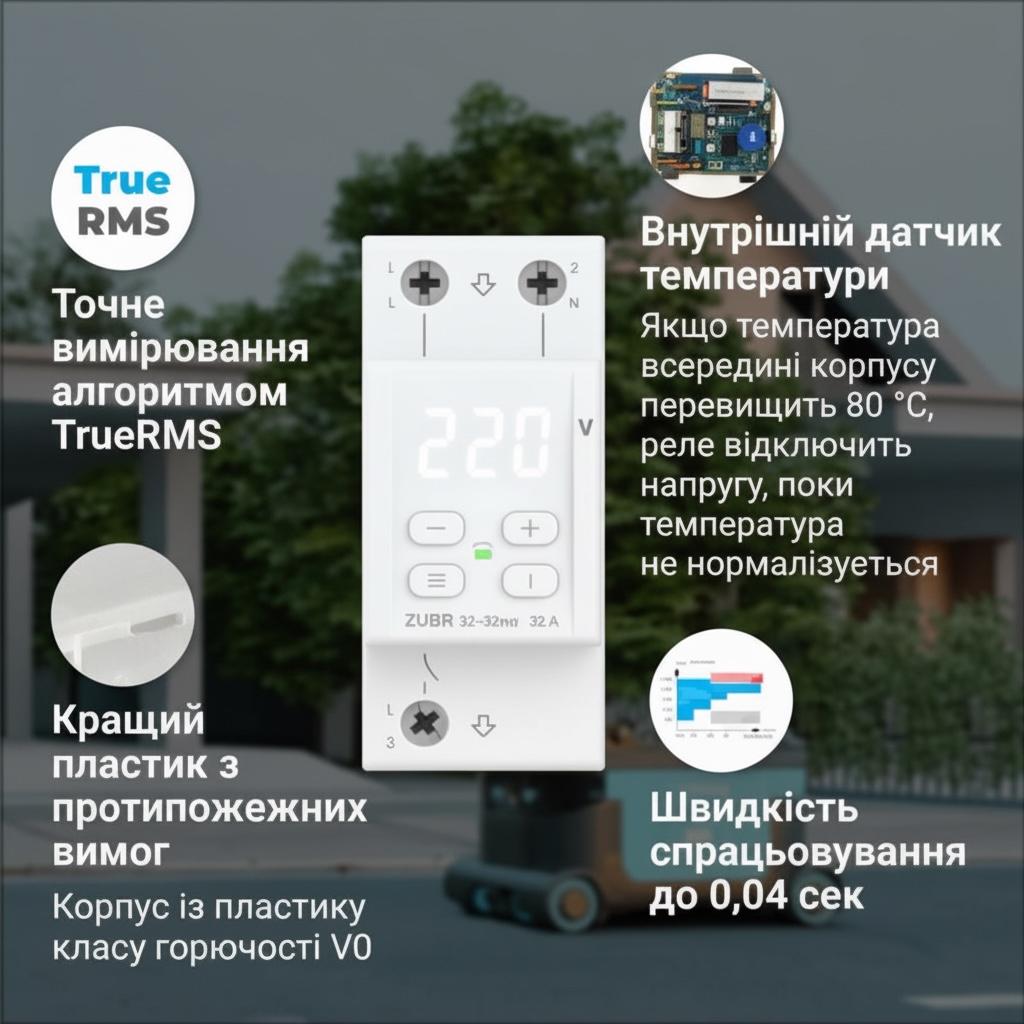 Реле напряжения ZUBR Реле напруги D2-32