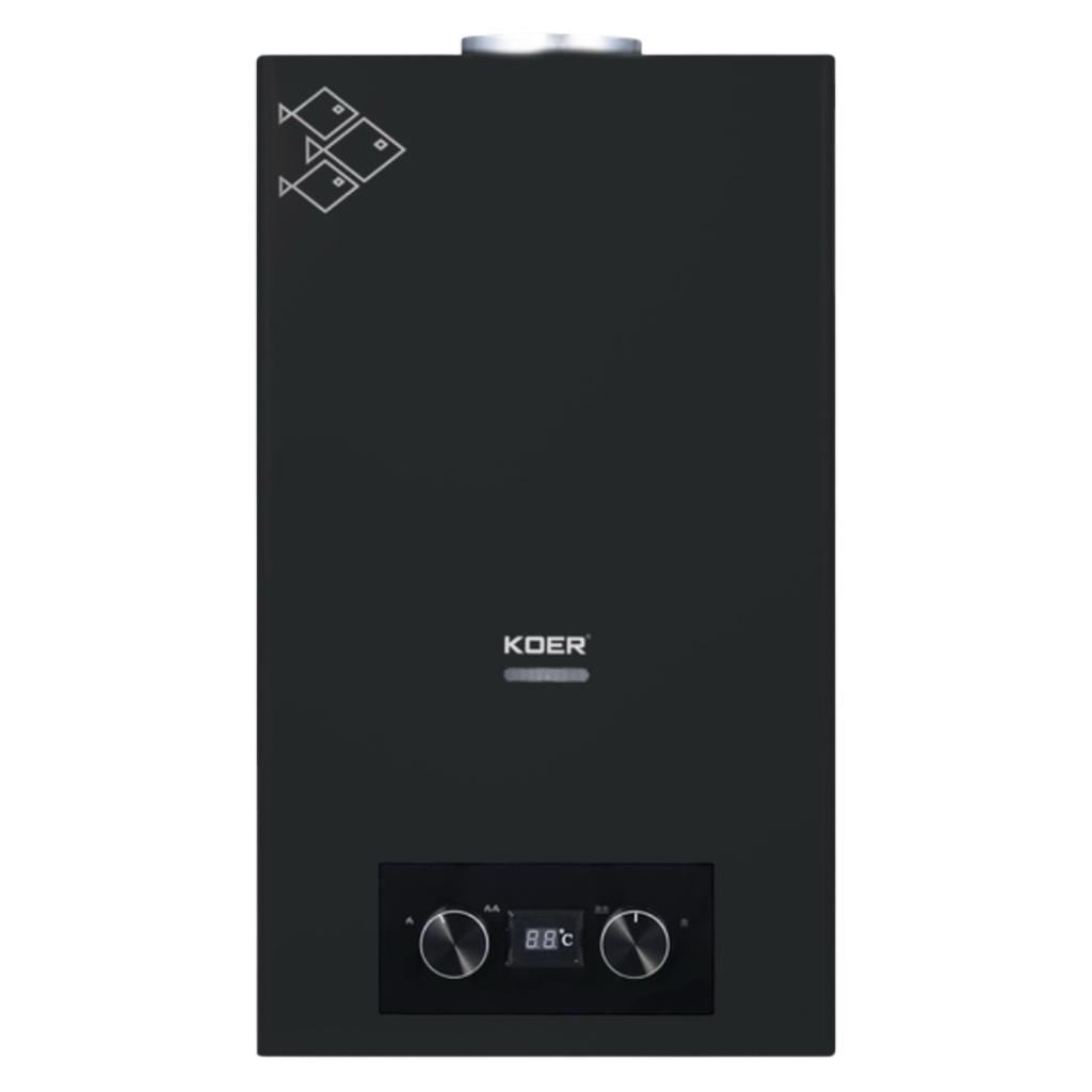 Газові колонки KOER KWH.G0110 Газова колонка димохідна 10л. BLACK 180*340*590мм. (KR5554)