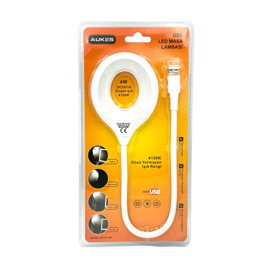 Фонари-светильники AUKES LED-Світильник USB DC5V/1A 4W 4100K (білий) ES197-4W