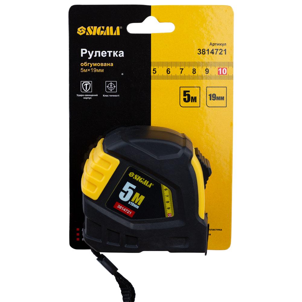 Рулетки SIGMA Рулетка 5м.*19мм., обгумована 3814721