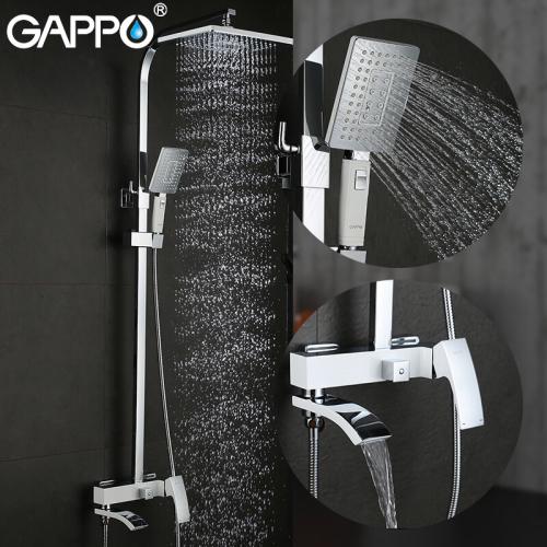 Душевые системы GAPPO G2407-8 (JACOB) душ. система лат.корпус 3х функ. Ø35 (белый.хром)