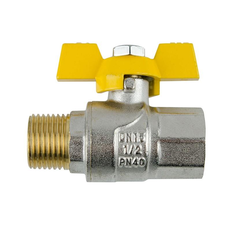 Краны серии Yellow Raftec YELLOW Кран шаровый DN15 (1/2) нв жёлтая бабочка GRB11