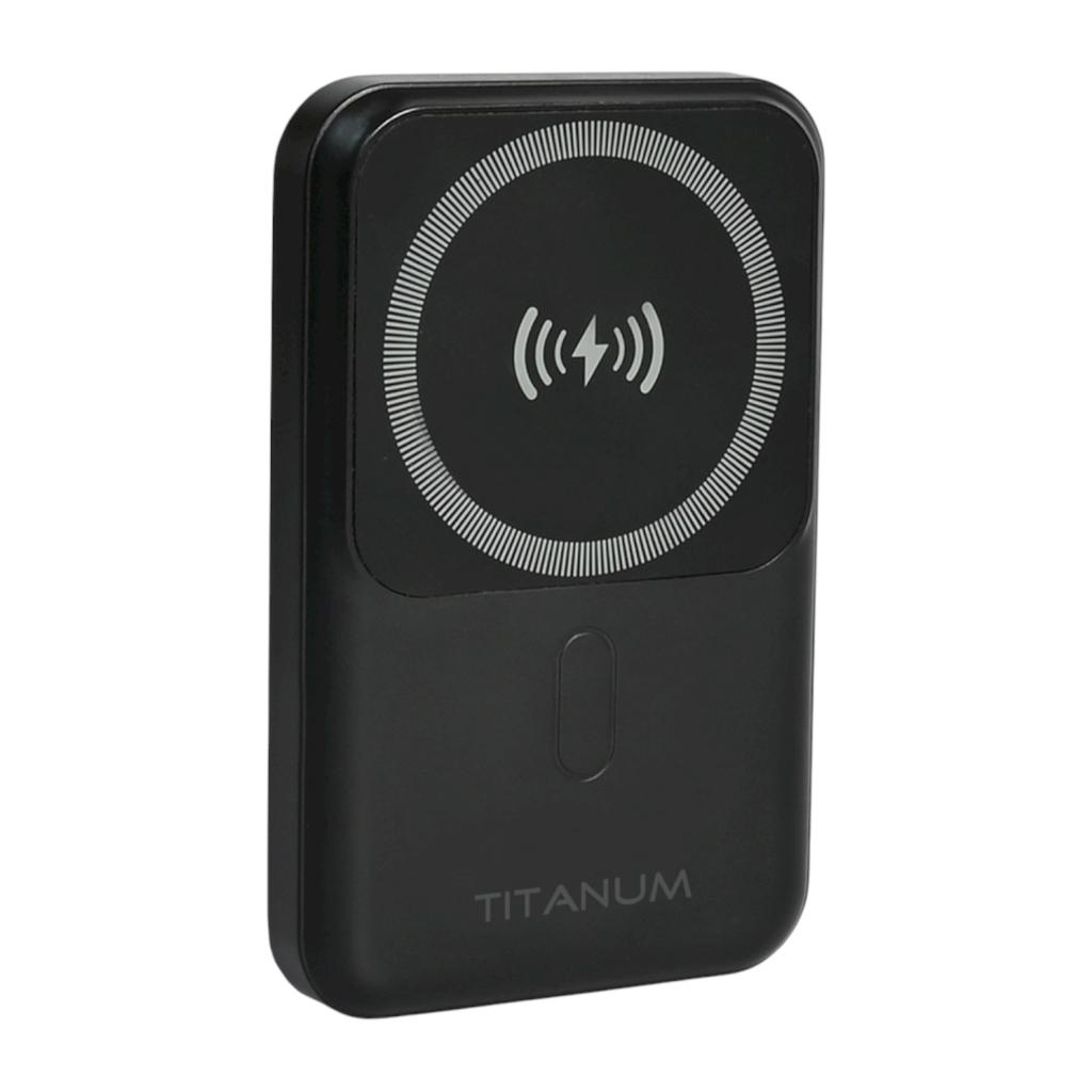 Повербанки (POWER BANK) TITANUM TPB-MA02-B Power bank 10000mAh PD20W 22.5W Black (с беспроводной зарядкой)
