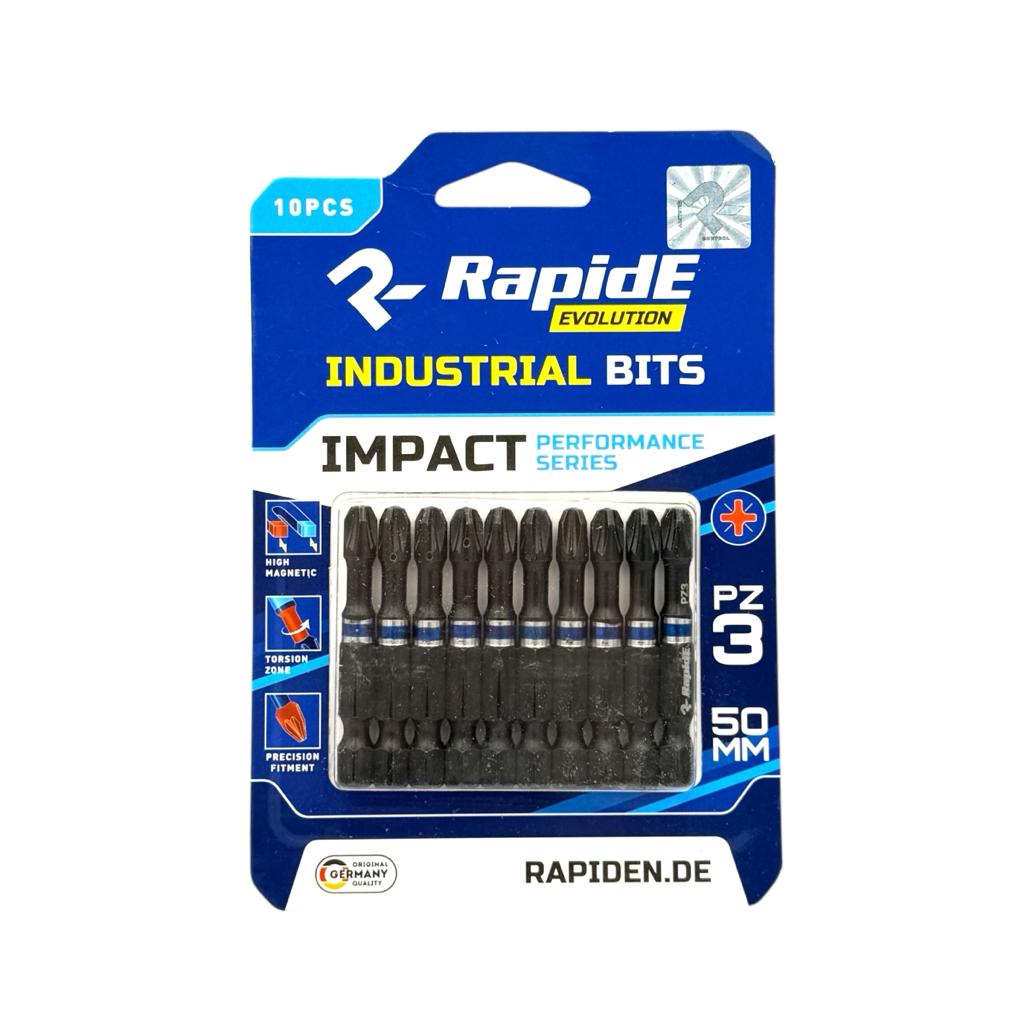 Біти та насадки для шуруповерту RAPIDE IMPACT Біта PZ3 50мм. (уп./10шт.) RAHФ-00001061