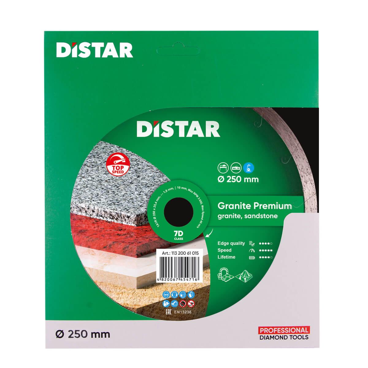 Диски алмазні DISTAR 1A1R GRANITE PREMIUM Диск алмазний 250x1,8x10x25,4мм. 11320061019
