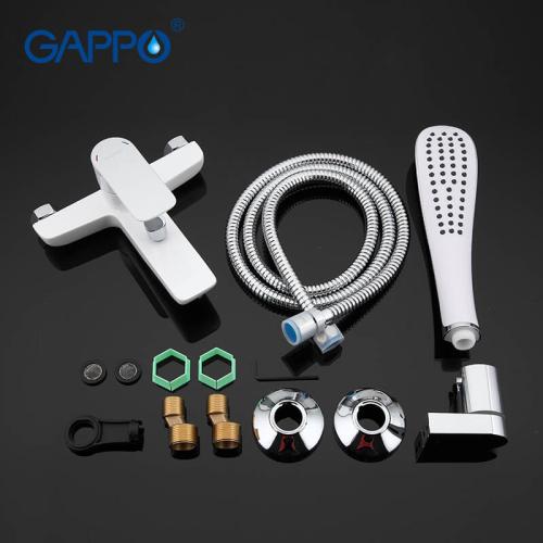 Смесители для ванной GAPPO G3048 (NOAR) ванна однорыч. корот. лит. гусак лат. корпус Ø35 (бел.хром)