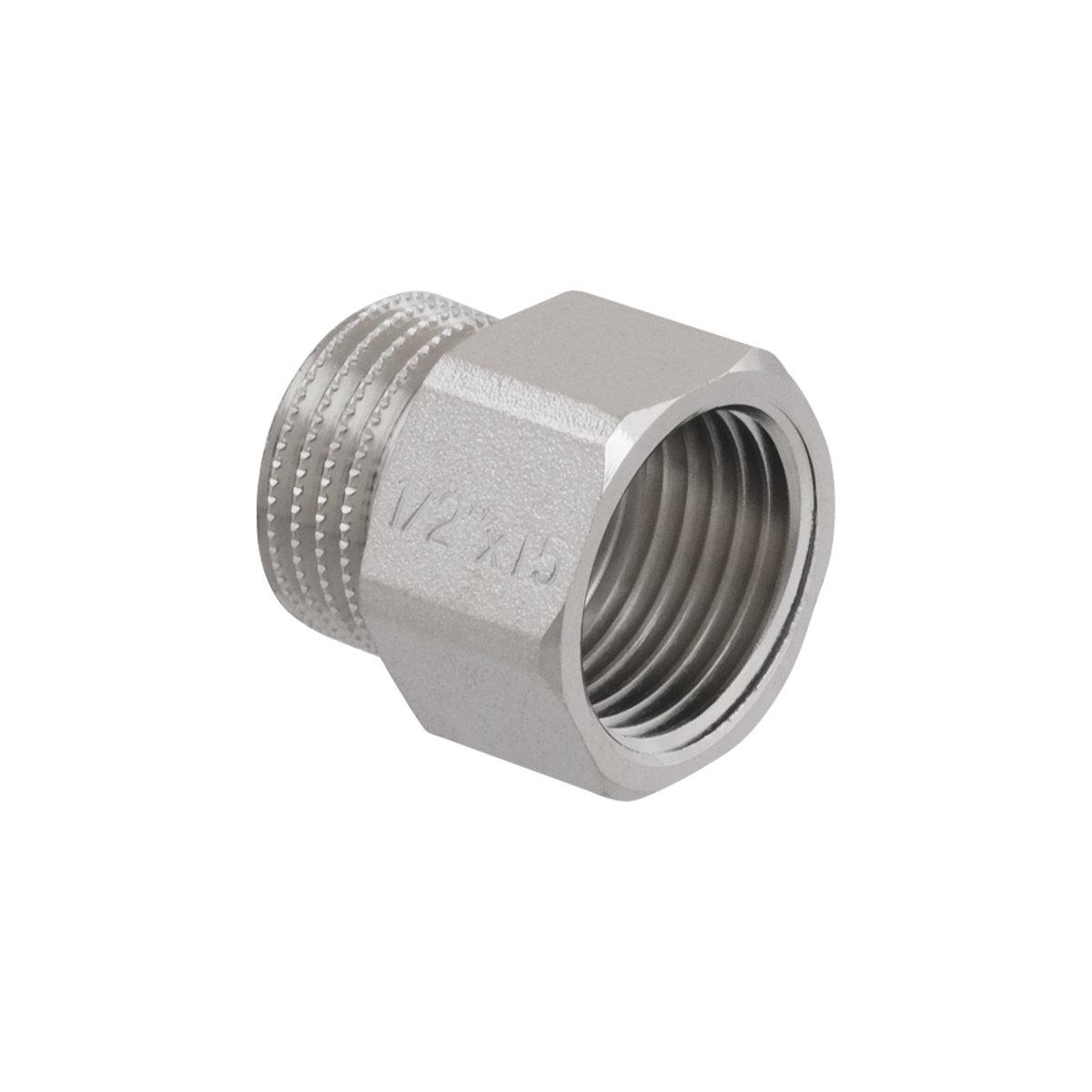 Фитинги резьбовые никелированные Nickel Raftec Удлинитель никел. PN40 1/2 15 мм.