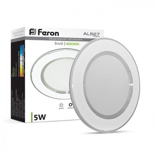 LED-Світильники (вбудовані) Feron LED-Світильник вбудований 5W 4000K 400Lm (білий) AL527