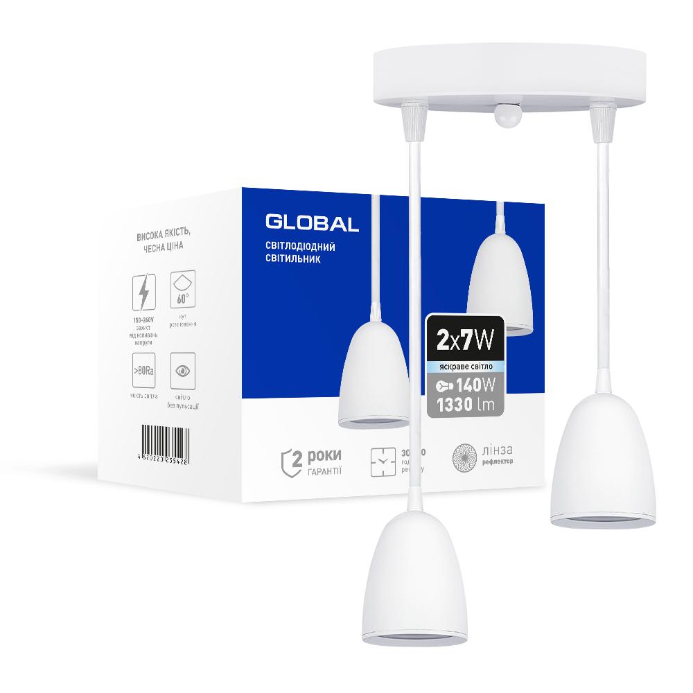 Акцентные светильники  GLOBAL LED-Светильник акцентный 2*7W 4100K (белый) 2-GPL-11441-CW