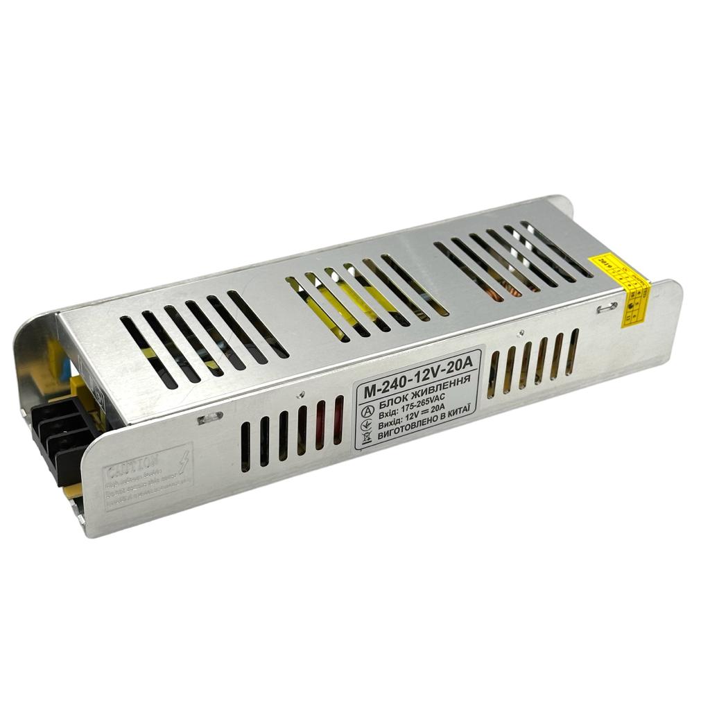 Блоки живлення 12V Блок живлення 240W 12V IP20 224*68*40мм. M-240-12V-20A