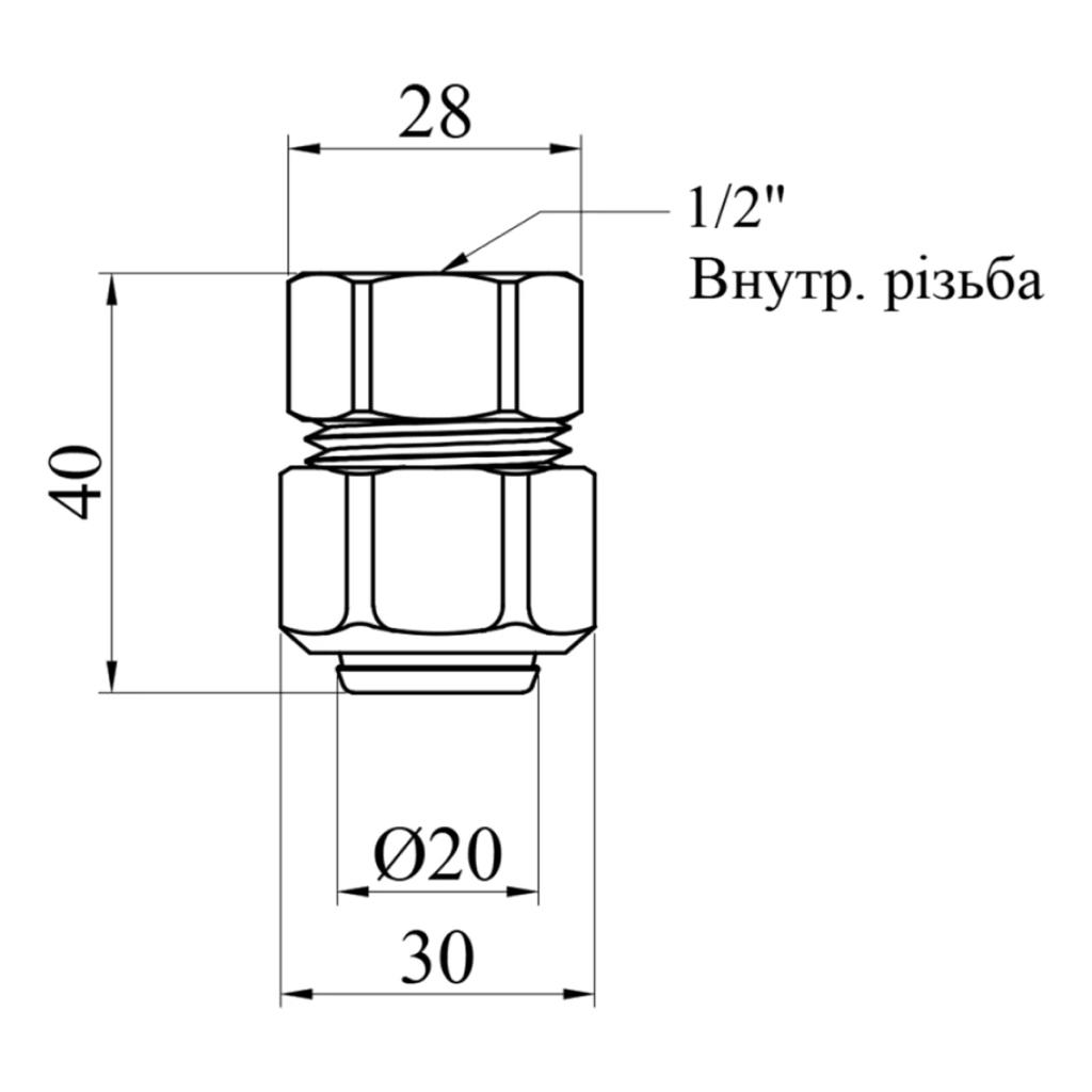 Фітинги металопластикові KARRO МРВ 20*1/2 металопластик KR-0522