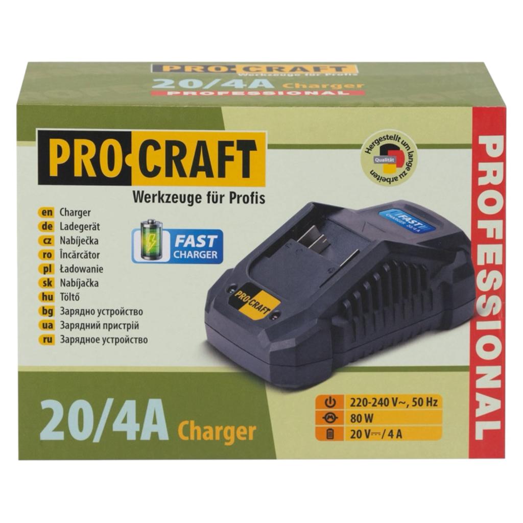 Аккум. батареї і ЗП PROCRAFT Зарядний пристрій 4A Charger20/4A