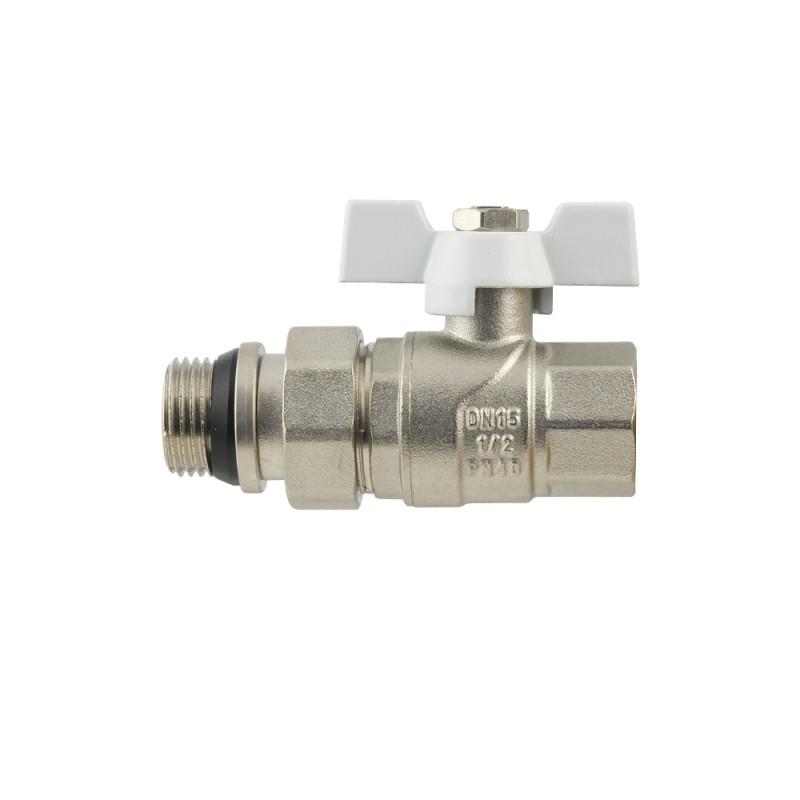 Крани серії White Raftec WHITE Кран кульовий з американкою DN15 (1/2) бм (з антипротечкою) WRB-1