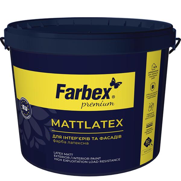 Краска водоэмульсионная акриловая  Farbex MATTLATEX Краска латексная 4,2 кг.
