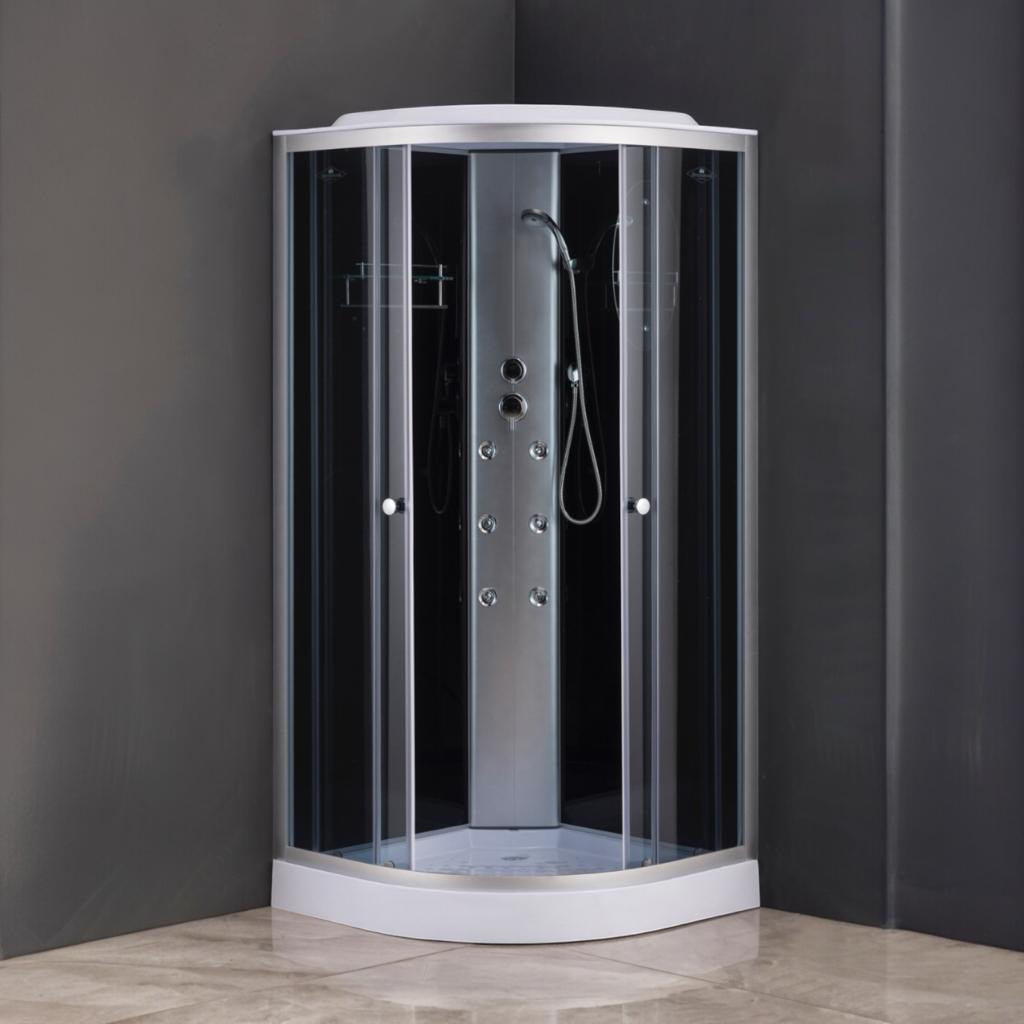 Душові бокси MIXXUS STRONG SBH02-90x90x215-GR SATIN Душовий бокс з гідромасажем 90*90мм. (низький піддон) (MI6891)