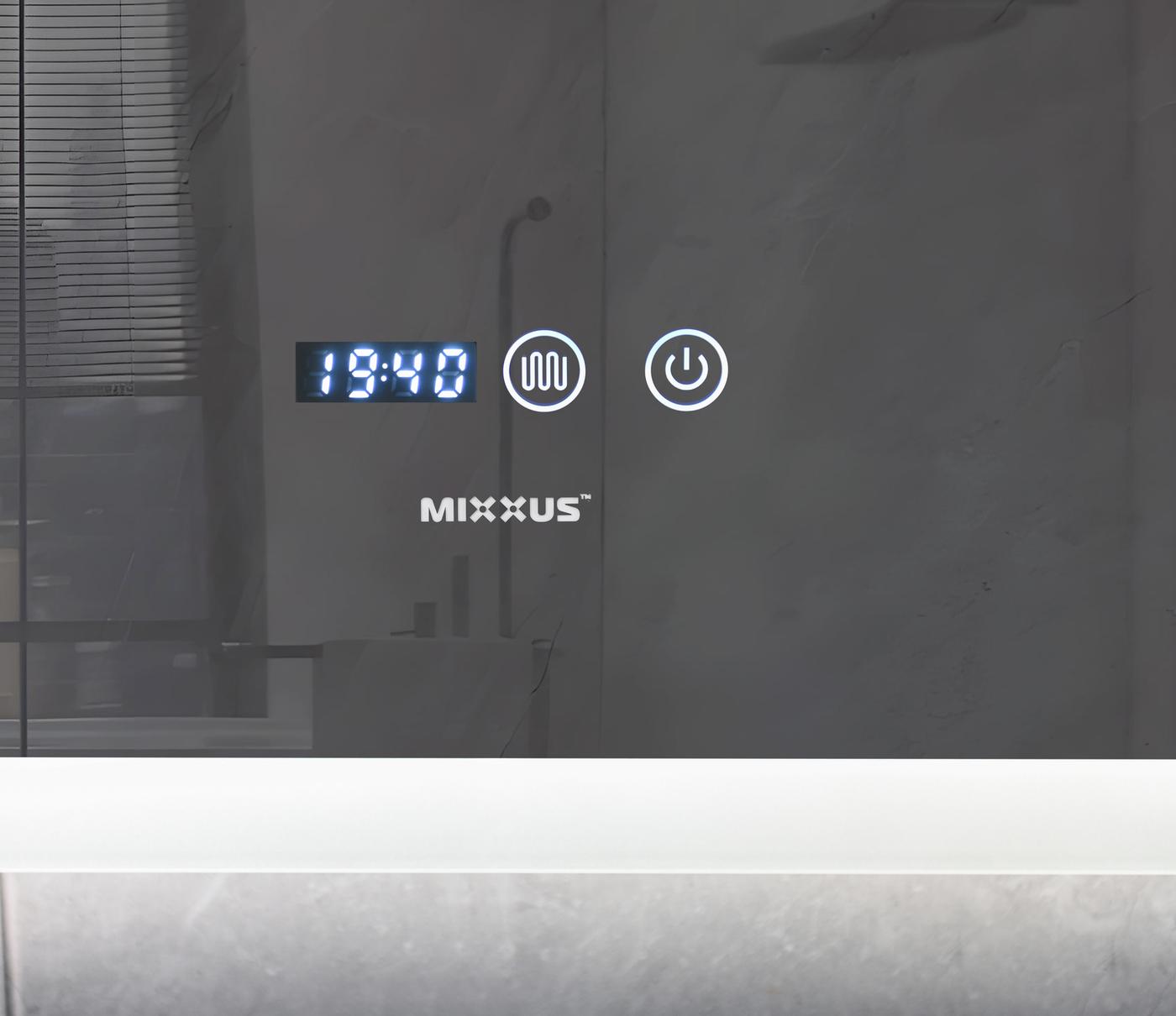  Дзеркала з підсвічуванням MIXXUS FLAT MR04-80x60 Дзеркало (LED Touch, Anti-fog, димер, регулювання яскравості, годинник) (MI6928)