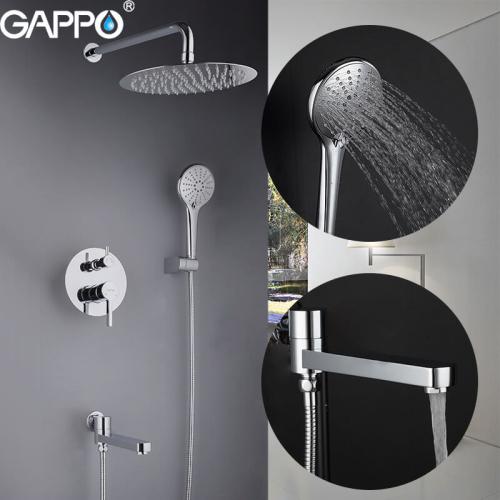 Смесители для душа GAPPO G7104 (CHANEL)  ванна встроенный лат. корпус 3х функц. Ø35