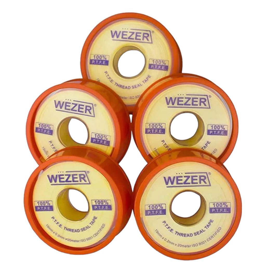 Уплотнительные материалы  WEZER Фум-лента (жёлтая) 19 мм*0,2 мм*20 м