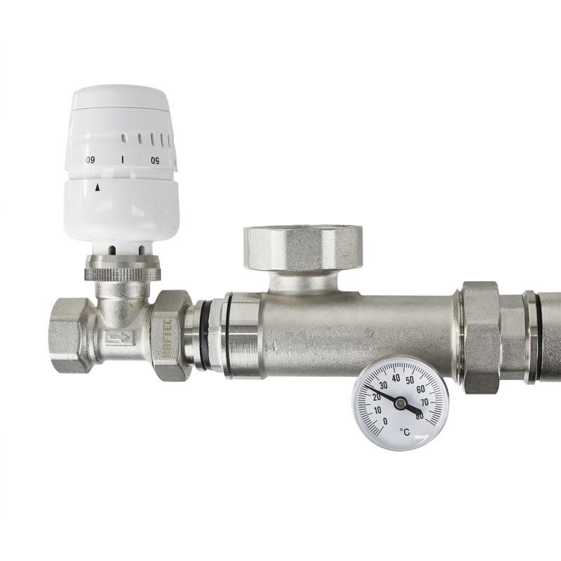 Комплектующие к коллекторам Raftec Кран термостатичний RAFTEC 3/4 (кутовий) TKRU02
