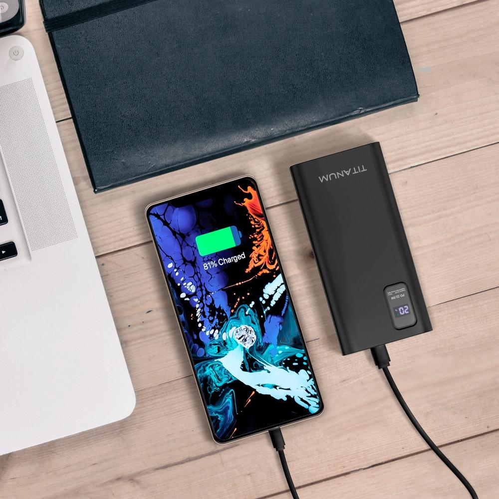 Повербанки (POWER BANK) TITANUM Power bank 20000mAh TPB-727S 22.5W QC+PD Black