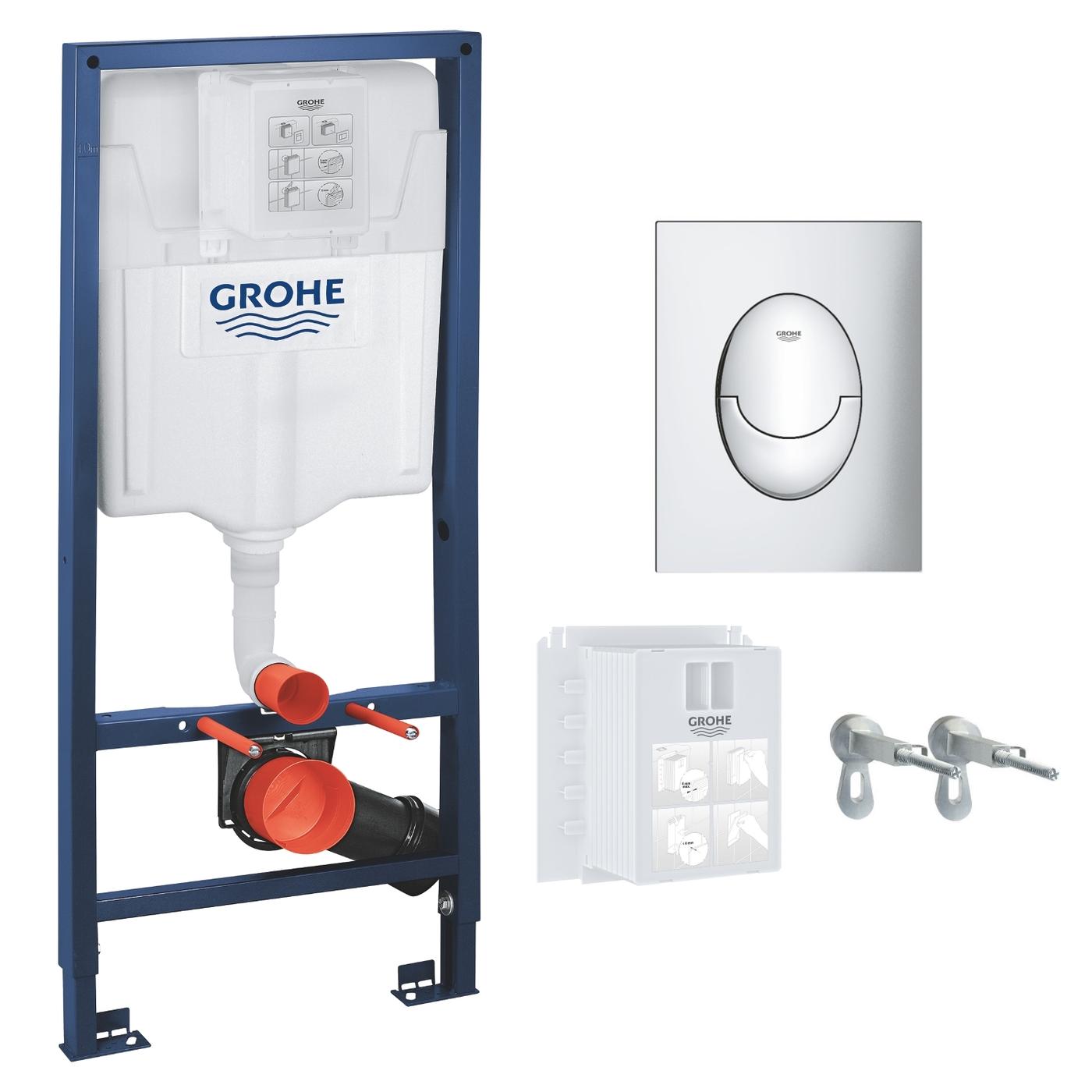 Інсталяції GROHE RAPID SL 3в1 комплект для підвісного унітазу (бачок, кріплення, кнопка хром - подвійний. злив 37965000) 39503000