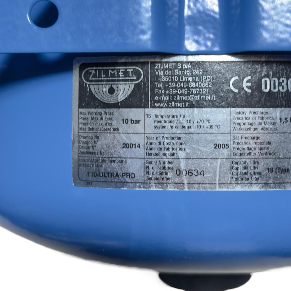 Гідроакумулятори Zilmet Ultra-Pro Гідроакумулятор горизонтальний 24л.