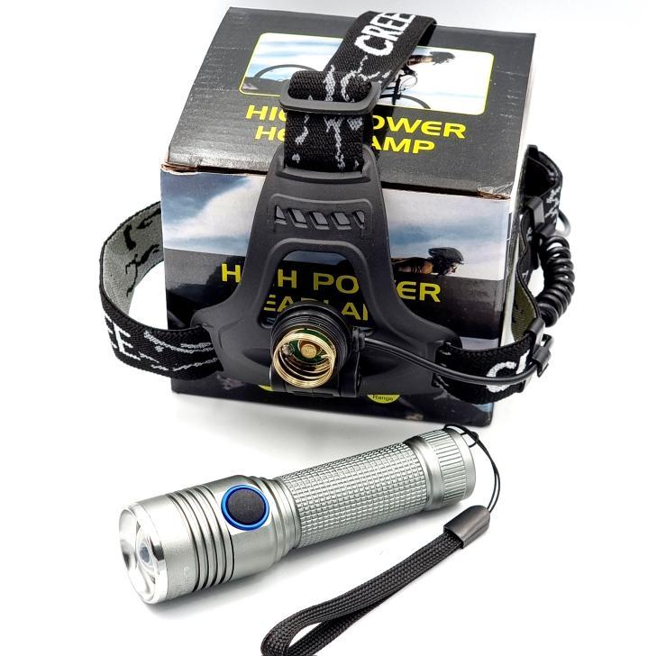 Фонари налобные X-Balog Фонарь налобный 2в1 2*18650, micro USB BL-6888-T6