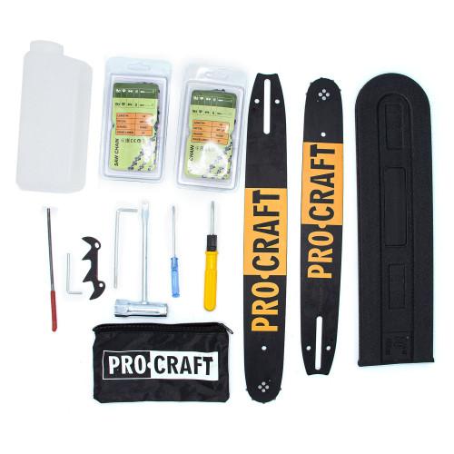 Пилы цепные бензиновые PROCRAFT Бензопила ланцюгова EASY START (2 шини, 2 ланцюги) GS-58X