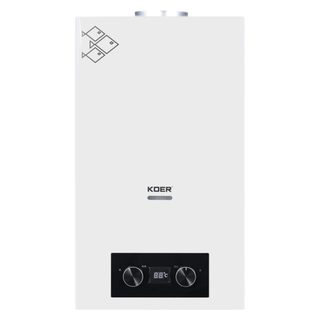 Газові колонки KOER KWH.G0110 Газова колонка димохідна 10л. WHITE 180*340*590мм. (KR5553)