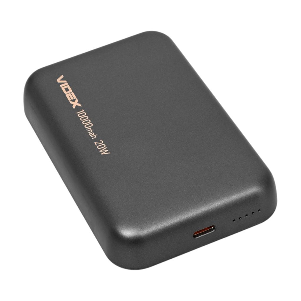 Повербанки (POWER BANK) VIDEX VPB-W102-G Power bank 10000mAh PD20W Grey (с беспроводной зарядкой)