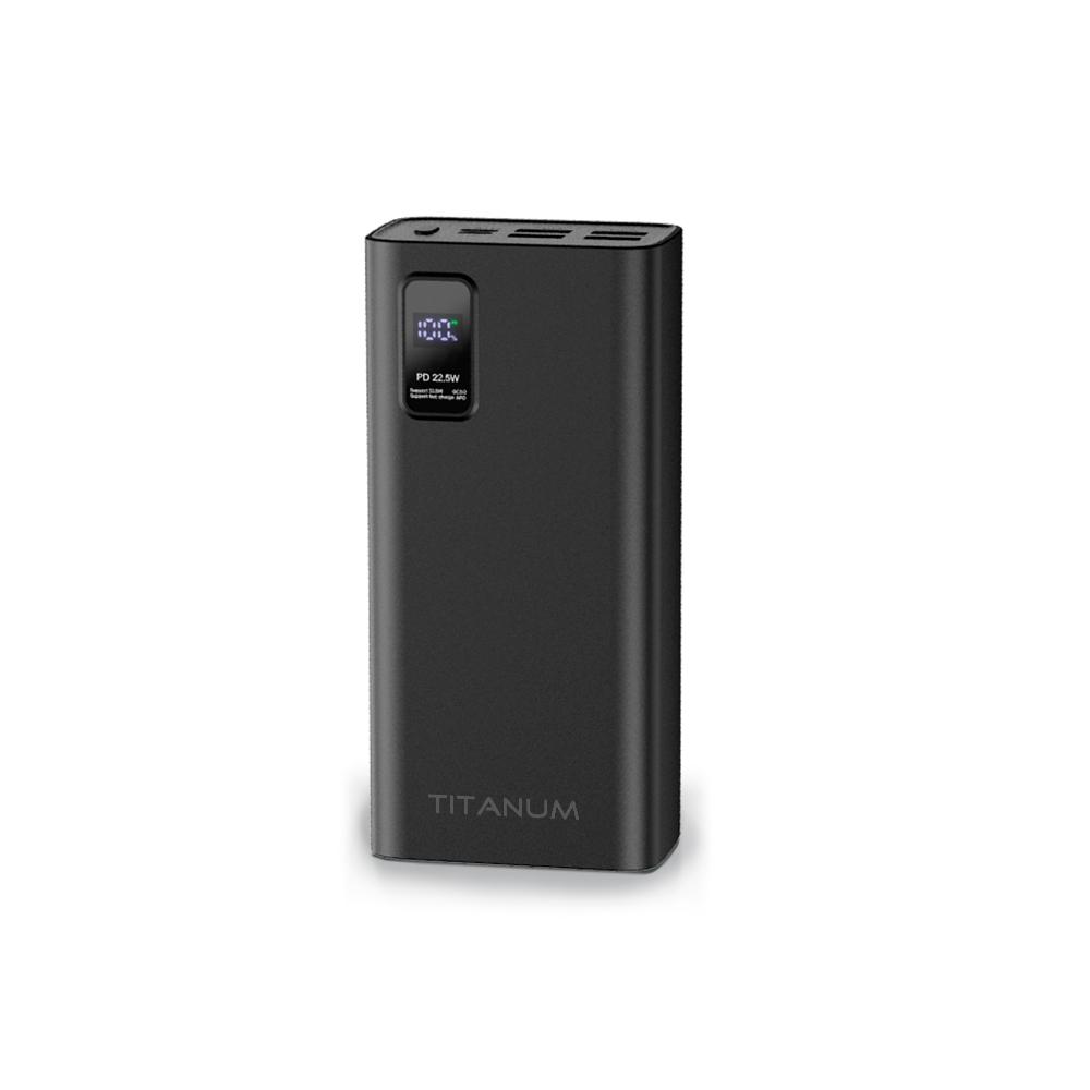 Повербанки (POWER BANK) TITANUM Power bank 30000mAh  TPB-728S 22.5W QC+PD Black