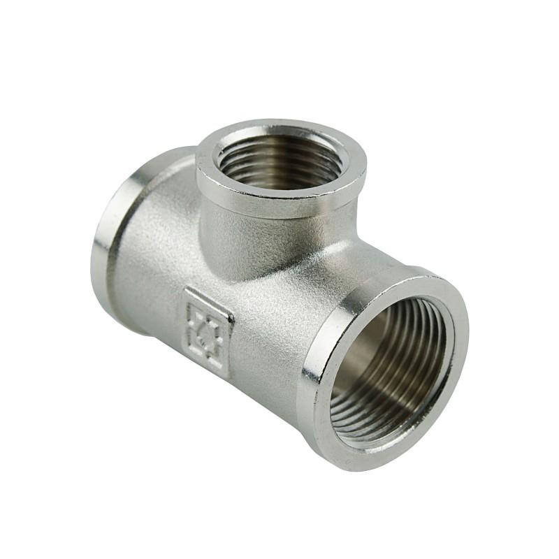 Фитинги резьбовые никелированные Nickel Raftec Тройник 20х15х20 (3/4-1/2-3/4) ВВВ никель TVVV020102