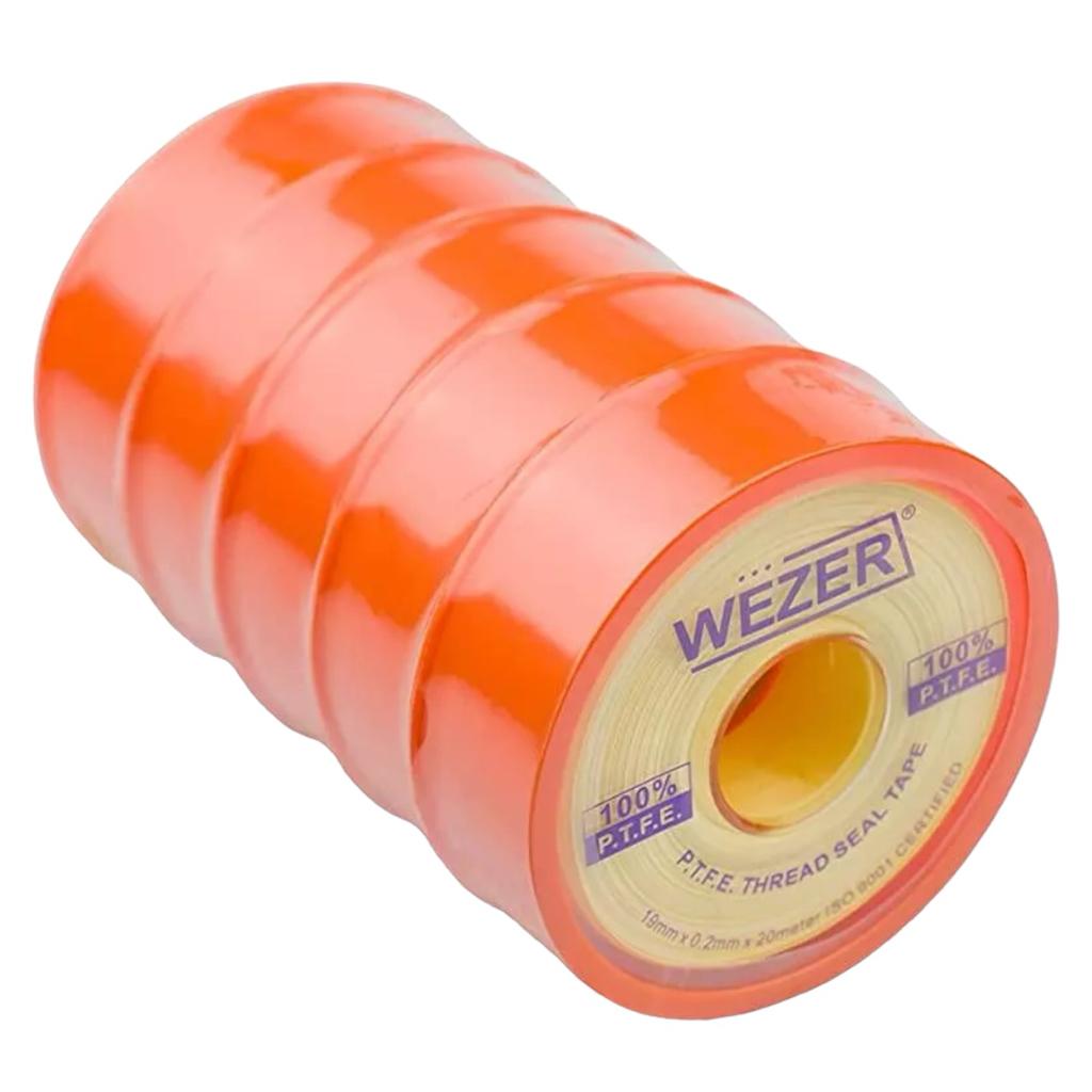 Уплотнительные материалы  WEZER Фум-лента (жёлтая) 19 мм*0,2 мм*20 м