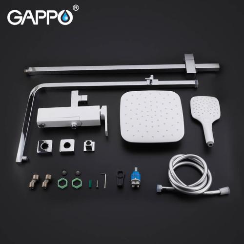 Смесители для душа GAPPO G2417-8 (FUTURA) душ. система лат. корпус 3х функ. Ø35 (белый\хром)